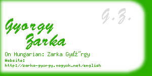 gyorgy zarka business card